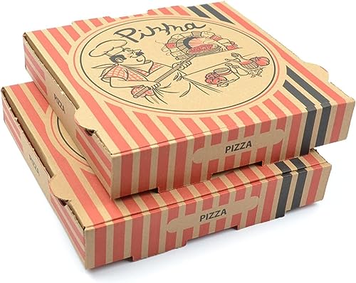TOP Marques Collectibles 100 Pizzakartons Pizzaboxen braun NYC New York 4,2cm hoch Pizzabäcker Verschiedene Größen zur Auswahl (30x30x4.2cm) - Inkl. VerpG in D