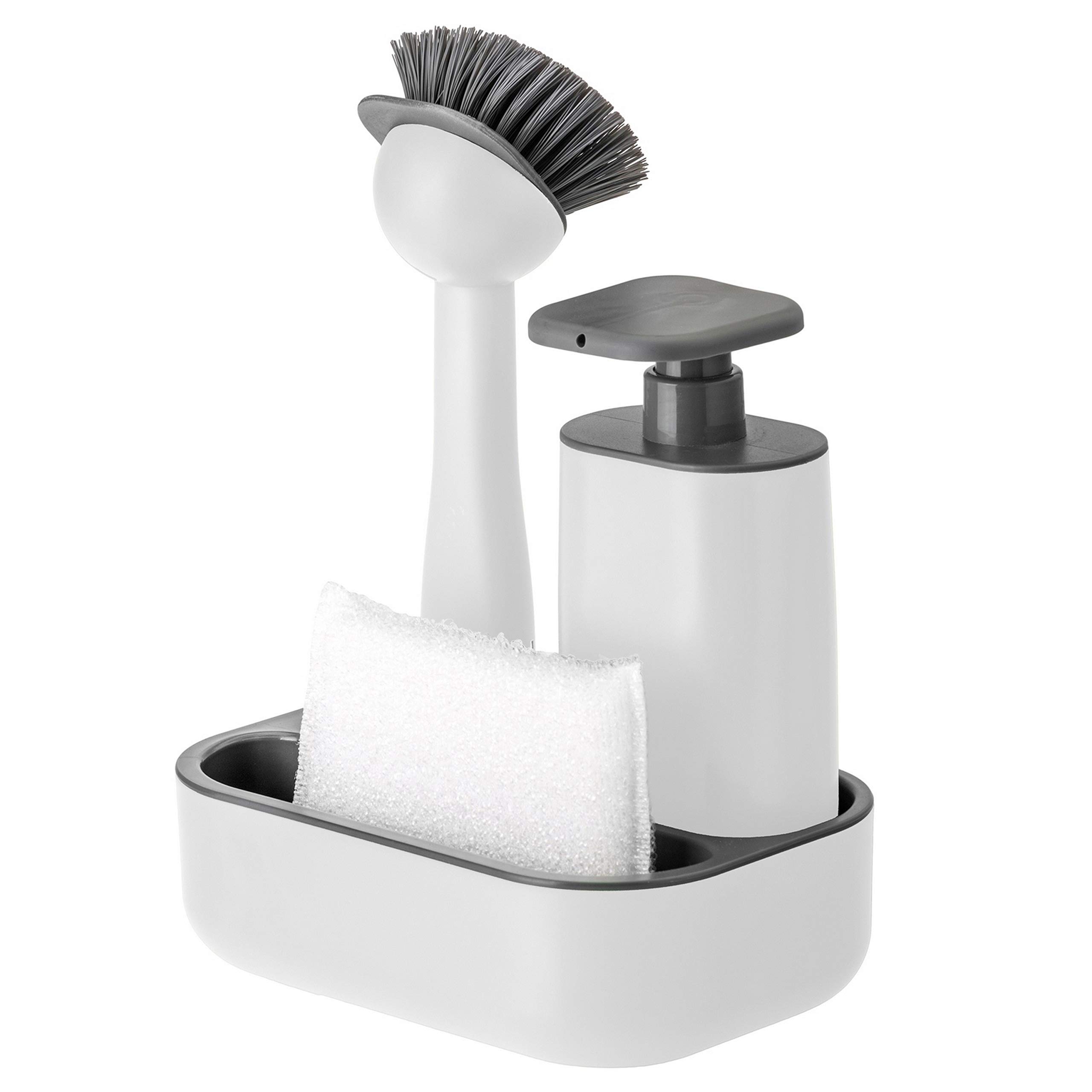 VIGAR Set mit Spülbürste, Schwamm und Seifenspender, Weiß