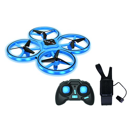 FLYBOTIC RC 21251 Flashing Drohne by Silverlit, Spielzeug Drohne, ferngesteuerte Drohne, Gestensteuerung, Schwebefunktion, blau, ab 8 Jahren