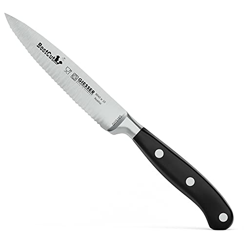 Giesser-Messer Bestut Offiemesser mit Wellenshliff Messer, Schwarz, 8 m