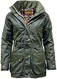 GAME Cantrell Padded Antique Ladies Waxed Jacket Olive
