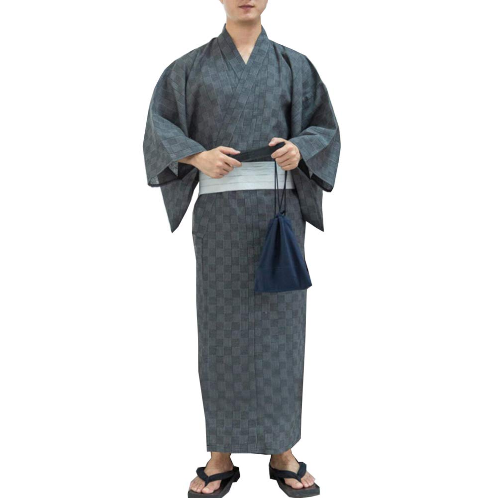 Herren japanischer Yukata japanischer Kimono Home Robe Pyjamas Morgenmantel Gr??e M-D1