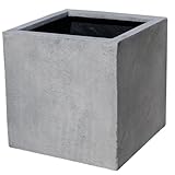 Pflanzkübel Blumenkübel Übertopf Fiberglas Anthrazit Block 60x60x60