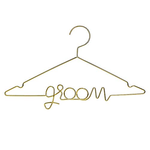 1 Stück Kleiderbügel Groom aus Metal in Gold 45x27cm Hochzeitszubehör