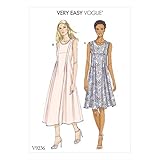 Vogue Mustern Medium Gewicht Leinen Damenkleider, Mehrfarbig, Größen 14–22