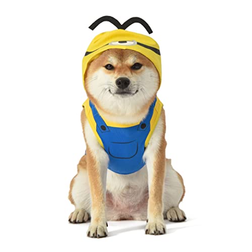 Minions Ich - Einfach Unverbesserlich Hund Halloween Kostüm | Hundekostüm mit Kapuze von den Minions | süßes Minion Kostüm für Hunde, kleines Hundekostüm für Ver kleine Hunde, Größe XS