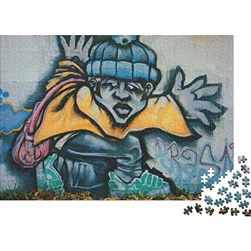 Graffiti Art 500 Teile Puzzle Für Erwachsene Hiphop Street Premium Holzpuzzle Große Puzzles Jugendliche Pädagogisches Spiel Spielzeug Geschenk Für Geburtstagsgeschenk 500pcs (52x38cm)