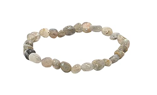 rainbow safety Armschmuck Perlenarmbänder mit Edelstein, Stretch-Armbänder aus Naturstein Energiesteinen BRE (Labradorit)