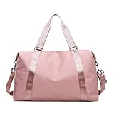 Mode große Reisetasche Damen Handtasche Nylon wasserdichte Umhängetasche Damen Reisetaschen (Color : Pink Small, Size : 1 PCS)