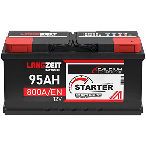 LANGZEIT Autobatterie 95AH 12V Batterie 30% mehr Startleistung ersetzt 100Ah 88Ah 90Ah 92Ah