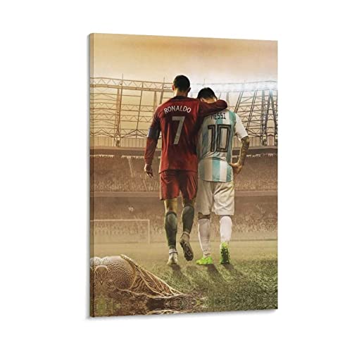 XXJDSK Poster Kunstdrucke Freundschaft Ronaldo und Messi Modern Family Schlafzimmer Dekor Poster 60X90cm Kein Rahmen