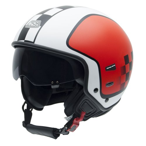 NZI Center Style Motorradhelm, Weiß/Schwarz/Orange, 55-56 cm