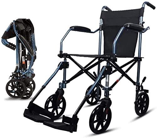 Stuhl Rollstuhl faltbar Leichter Ultraleichter Tragbarer Rollstuhl Ältere Ältere Reisen Kleines Rad Trolley Reise + Aufbewahrungstasche/C，