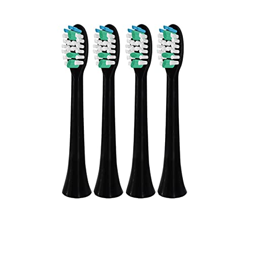 Shenghao Yige Store 4 Stück / 8 Stück Zahnbürstenköpfe passend für S100 und S200 Ultraschall-Schall-elektrische Zahnbürstenköpfe (Farbe: 4 tiefschwarz)