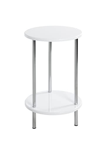 HAKU Möbel Beistelltisch, Metall, Chrom-weiß, T B 30 x H 50 cm