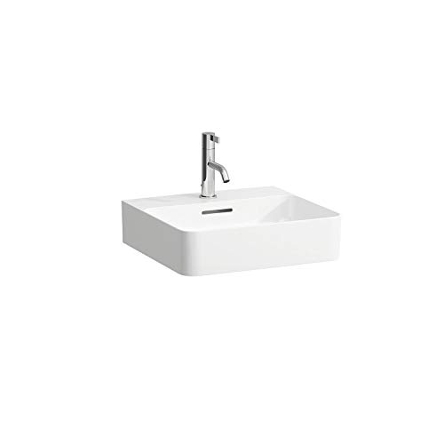 Laufen VAL Handwaschbecken, 1 Hahnloch, mit Überlauf, 450x420, weiß, Farbe: Weiß