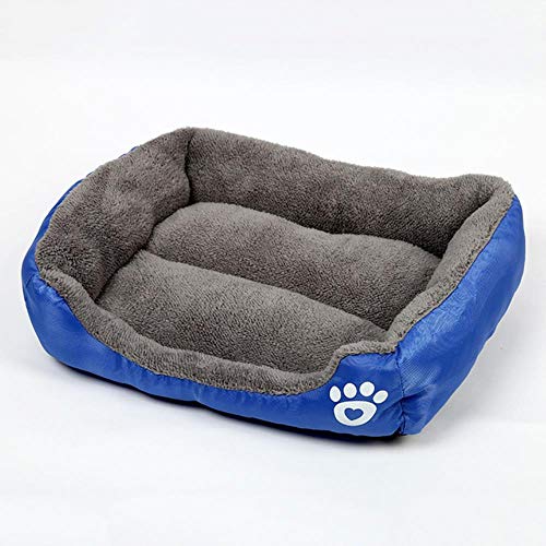 S-3XL Soft Fleece Hundebett für kleine mittelgroße Hunde Warmes, wasserdichtes Pet-Sofa für Welpen, waschbar, gemütlicher Katzenhaus-Zwinger, ROYAL Blue, M-54X42CM