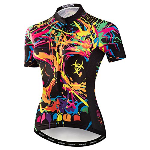 Mountainbike-Jersey-Shirts der Radfahren Jersey-Frauen Kurze Hülse Straße Fahrrad-Kleidung Pro-Team MTB übersteigt Sommer-Kleidung Schwarz Gelb Größe XXL