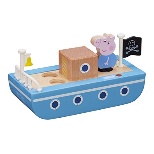 Peppa Pig- Holzboot mit 1 Figur, PPC64