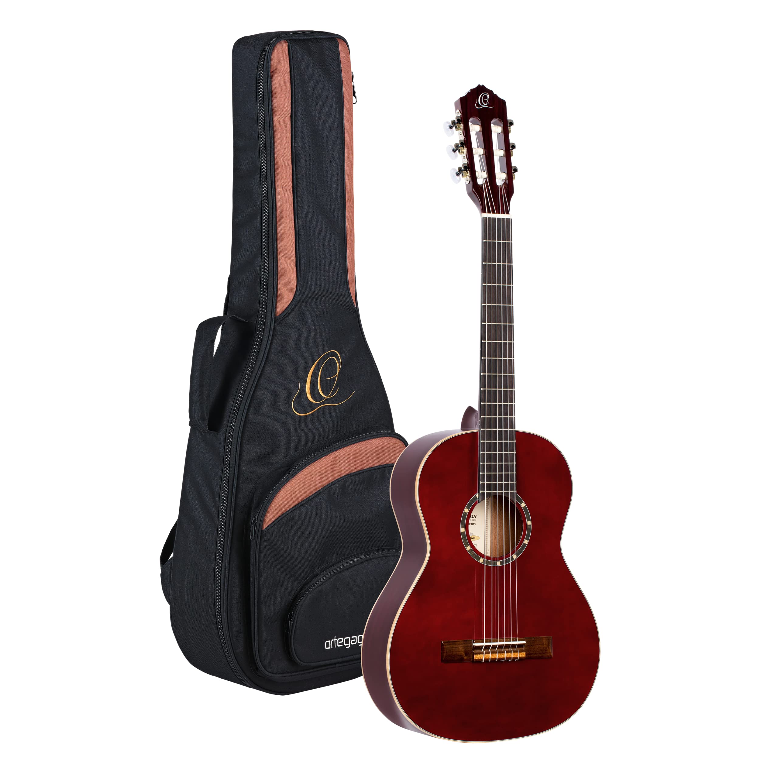 Ortega Guitars rote Konzertgitarre 3/4-Größe - Family Series - inklusive Gigbag - Mahagoni / Fichtendecke (R121-3/4WR)