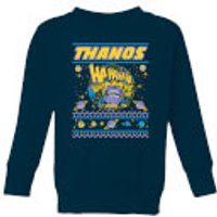 Thanos Christmas Knit Kinder Pullover - Navy Blau - 9-10 Jahre - Marineblau