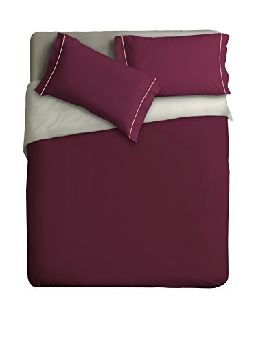 Ipersan zweifarbig Bettbezug Pflaume/beige cm. 255x240