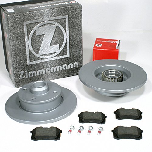 Zimmermann Bremsscheiben Ø 226 mm Coat Z/Bremsen mit fertig montierten ABS Sensorringen + Bremsklötze für hinten/die Hinterachse