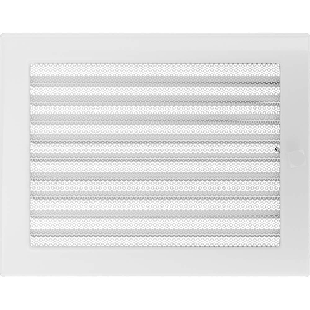 KRATKI Lüftungsgitter mit Jalousien (Lamellen) | 22 x 30 cm | Weiß | Abluftgitter für Kamin Belüftung | mechanisch -und überhitzungbeständig | Für jede Art von Innenraum