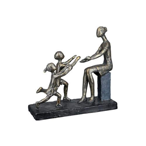 Casablanca by Gilde Dekofigur Skulptur In meine Arme, bronzefarben/grau, (1 St.), Dekoobjekt, Höhe 23 cm, Mutter mit Kindern, auf schwarzer Basis, antikfinish, Wohnzimmer