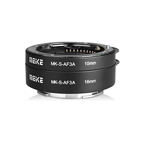 MEKE MK-S-AF3A Metall Autofokus Makro Verlängerung Adapter für Sony E-Mount Ring 10mm 16mm Kamera den Mirrorless Nex3 Nex5 Nex6 A6000 A6300 A6400 A6500 A7II A9 etc