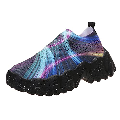 Antirutsch Pads Schuhe Damen Schuhe Sneakers Casual Mesh Slip Atmungsaktiv Fashion On Sneakers Für Damen Damen Sneakers Damen Neon Schuhe (Multicolor, 36)