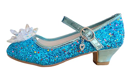La Señorita ELSA Prinzessinen Schuhe Blau Glitzer Schneeflocke (Numeric_31)