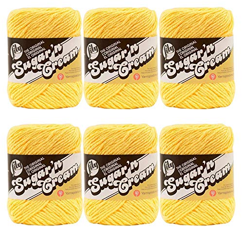 Lily Sugar 'n Cream Supersize- Pack of 6-113g Each Ball- Yellow