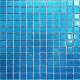 Glas Mosaik Fliesen Für Wand. Farbe ist Blau mit Glitzer (MT0008) (1QM (11 Matten))