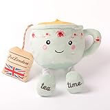Englische Teetasse Nasenarbeit Plüsch Hundespielzeug mit Seilbeinen und Knistergeräusch, britisches Design für Hunde