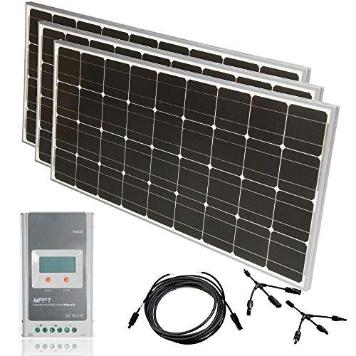 Solar Set 12 V Solaranlage MPPT Laderegler Solarkit PV Wohnmobil Solarmodul, Wattzahl:300W