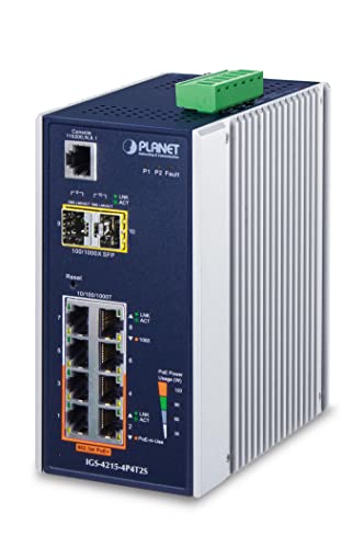 PLANET IGS-4215-4P4T2S - Switch - verwaltet - 4 x 10/100/1000 + 4 x 10/100/1000 (PoE) + 4 x SFP - an DIN-Schiene montierbar - PoE (144 W) (GS-4215-4P4T2S)