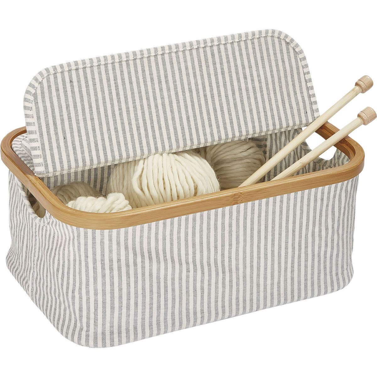 Prym Foldable Sewing Basket, Grey, 38 x 26 x 16 cm
