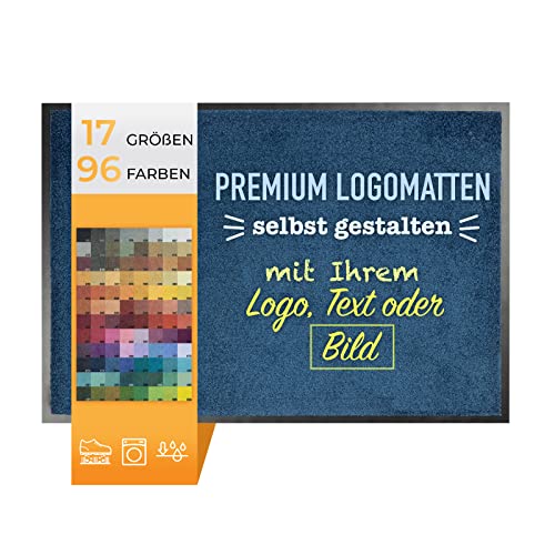 KARAT Premium Logomatten - individuelle Werbematten selbst gestalten mit Logo, Text oder Bild - Schmutzfangmatten - Türmatten - Bedruckte Eingangsmatten - Fußmatten (60 x 120 cm)