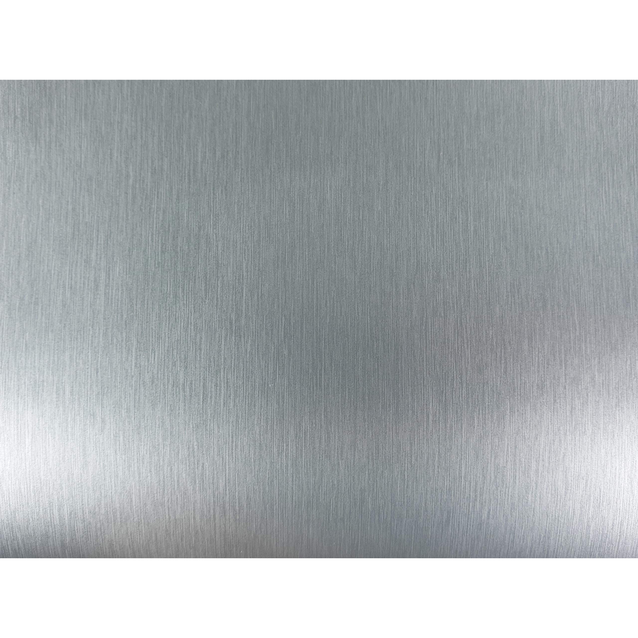 DecoMeister Klebefolien in Aluminium-Optik feingebürstet Aluminiumblechlfolien Deko-Folien Aluminiumfolie Selbstklebefolie Möbelfolie Selbstklebend 67,5x740 cm Blechfolie Aluminium Metallic Glatt