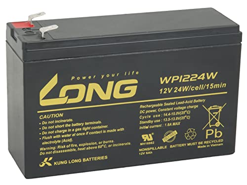 LONG Blei-Säure Akku 12V 6Ah F2 HighRate (WP1224W)