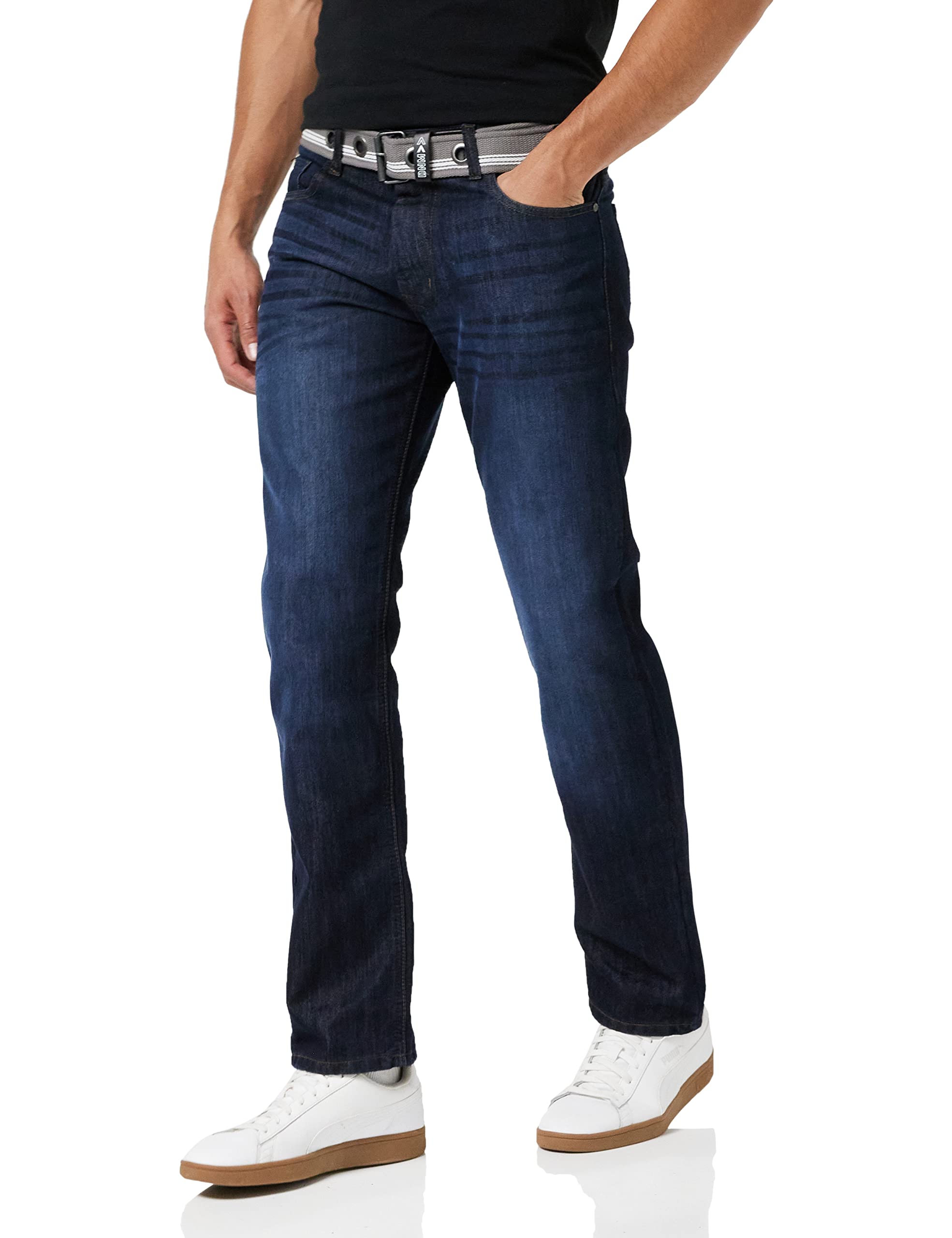 Enzo Herren EZ324 Straight Jeans, Blue (Darkwash), W46/L32 (Size:46 R)
