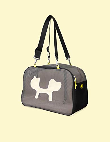 United Pets Mesh Bag Cat - Transportbox für Katzen schwarz und gelb - 950 g