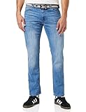 Enzo Herren Straight Jeans, Blue (blue Light Wash), 46W / 30L