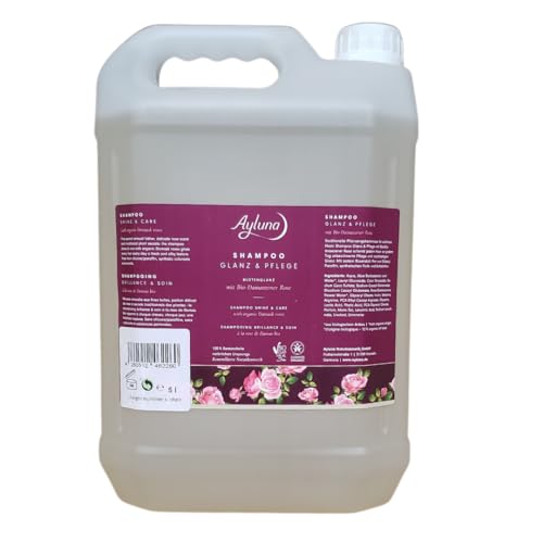 Ayluna Naturkosmetik Shampoo Glanz & Pflege Blütenglanz mit Bio-Damaszener Rose im 5l Kanister