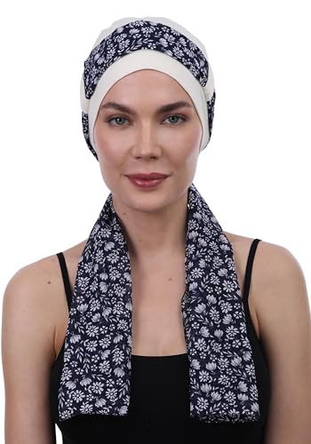 Deresina Headwear EmpowerWrap Chemo Kopfbedeckung (Cream Cap + Scarves)