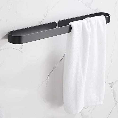 GDAFF Handtuchstange Handtuchhalter ohne Bohren 30—60cm Handtuchring Habdtuchhalterung Selbstklebend Patentierter Kleber + Selbstklebender Kleber Aluminium Schwarz-40