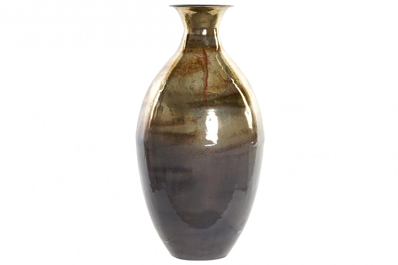 Vase aus Aluminium, Dekoration, grau, 24 x 24 x 48 cm (Referenz: JR-170414)