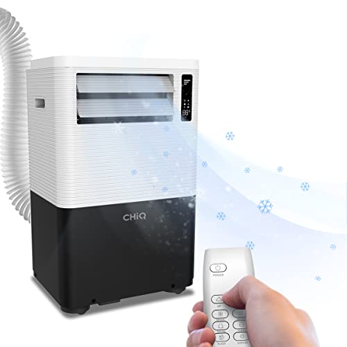 CHiQ-9000BTU - 4 in 1 Klimagerät schnelle Kühlung, mobile Klimaanlage, mit Fensterabdichtung R290, 3 Lüftergeschwindigkeiten, Temperatureinstellungen 16-32°C, Timer, 9000Btu/2.55KW