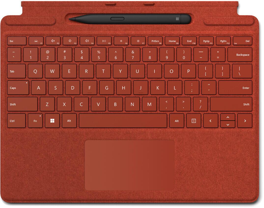 Microsoft Surface Pro Type Cover Poppy Red mit Surface Slim Pen 2